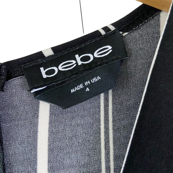 bebe Jumpsuit Black and White Striped Trouser Leg Dressy REVOLVE Size 4 - Picture 5 of 9